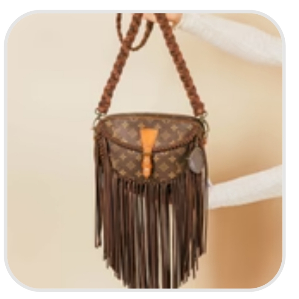 Vintage boho LV fringe bag